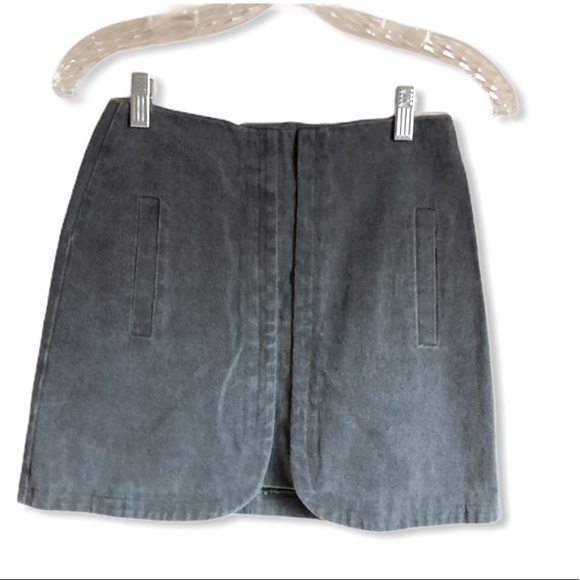 Catwalk Gray Denim Mini Skirt - Picture 1 of 7